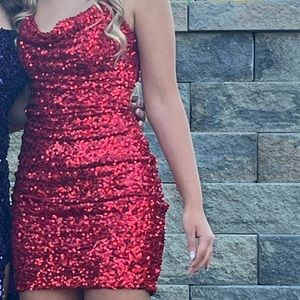 Red sparkly dress
